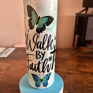 Butterfly Themed Tumbler with Inspirational Quote